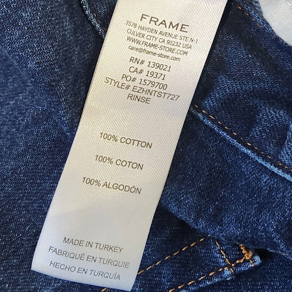 FRAME Denim Le High N Tight Straight Leg Exposed Zipper Jeans 29 Blue High Rise - Picture 9 of 13